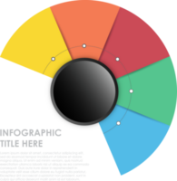 infographic sjabloon voor bedrijf. 5 stappen modern cirkel tijdlijn diagram png