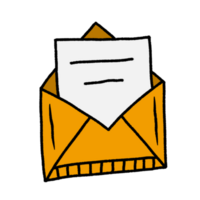 an open mail envelope with a piece of paper png