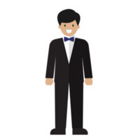 Groom in tuxedo suit png