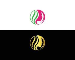 Natural Beauty Skin Care And Women Face Logo Design With Beauty Salon Vector Illustration.