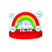 BIG SALE 12.12 WITH PODIUM 3D RENDER png