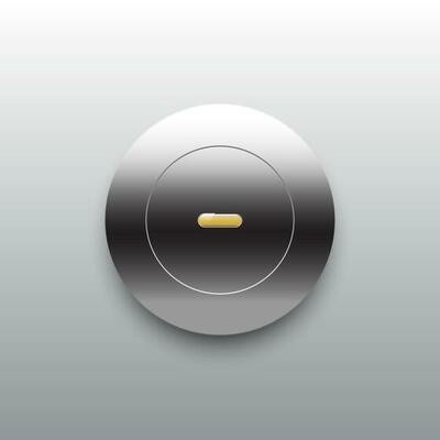 Technology button with metal  chrome steel vector background for logo, design concepts, interfaces, apps.