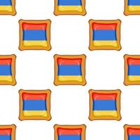 Pattern cookie with flag country Armenia in tasty biscuit vector