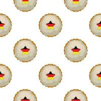 Pattern cookie with flag country Germany in tasty biscuit vector