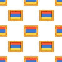 Pattern cookie with flag country Armenia in tasty biscuit vector