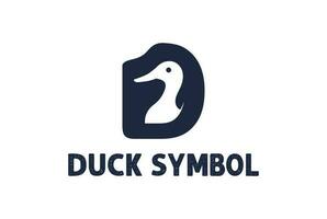 Simple Minimalist Cute Initial Letter D for Duck Logo Design vector