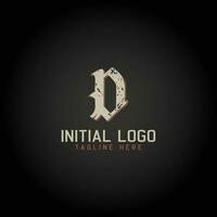 Logo of D alphabet initial Gothic Style icon design vector