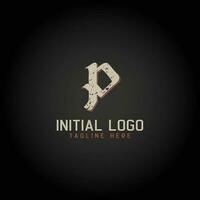 Logo of P alphabet initial Gothic Style icon design vector