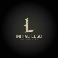 Logo of L alphabet initial Gothic Style icon design vector