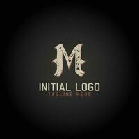 Logo of M alphabet initial Gothic Style icon design vector