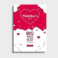 Happy mothers day vector set greeting card. Concept mother's day banner, flyer, party invitation, gift shop, vertical template