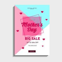 Happy mothers day vector set greeting card. Concept mother's day banner, flyer, party invitation, gift shop, vertical template