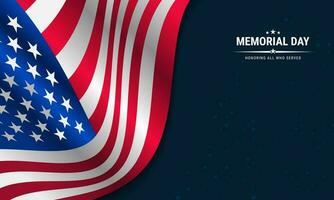 Memorial Day Background Design. Honoring All Who Served. Vector Illustration.