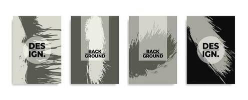 Modern abstract background cover set in grunge style vector