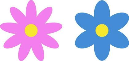 Flowers, vector. Flower pink and blue. vector