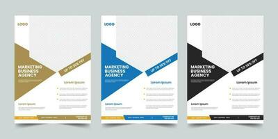 Modern business marketing agency one page leaflet and handout design vector