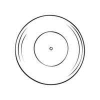 Hand drawn doodle Vector illustration of an old record for a turntable