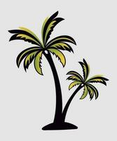 A drawing of palm trees with the word palm on it. vector