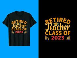 retirado profesor camiseta diseño vector