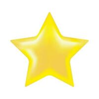 3D Star Shape Golden Color Cute and Shining vector