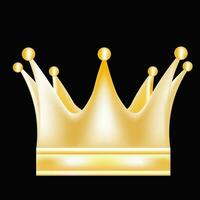 3D Crown Golden Glowing Shining Illustration Cartoon vector