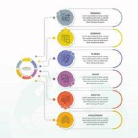 Infographic with 6 steps, process or options. vector