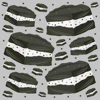 Cookies cream brownies vector illustration for graphic design and decorative element