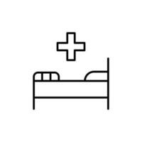 Cross over Bed Isolated Vector Symbol. Editable stroke. Suitable for various type of design, banners, infographics, stores, shops, web sites