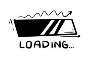 The loading bar is hand drawn. load doodle vector