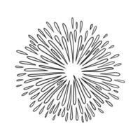 firework, starburst hand drawn, vector illustration.