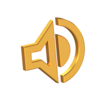 Volume 3D Icon Isolated on Transparent Background, Gold Texture, 3D Rendering png