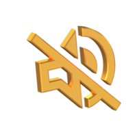 Volumen aus 3d Symbol isoliert auf transparent Hintergrund, Gold Textur, 3d Rendern png