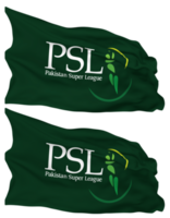 Pakistan Super League, PSL Flag Waves Isolated in Plain and Bump Texture, with Transparent Background, 3D Rendering png