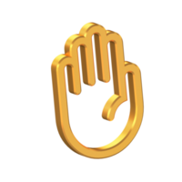 hand- geschetst 3d icoon geïsoleerd Aan transparant achtergrond, goud textuur, 3d renderen png