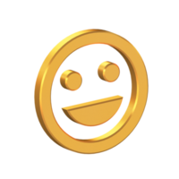 gezicht emoji sentiment humeur 3d icoon geïsoleerd Aan transparant achtergrond, goud textuur, 3d renderen png