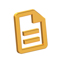 Beschreibung 3d Symbol isoliert auf transparent Hintergrund, Gold Textur, 3d Rendern png