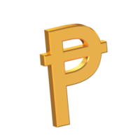 peseta 3d ícone isolado em transparente fundo, ouro textura, 3d Renderização png