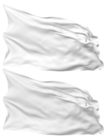 blanc Couleur drapeau vagues isolé dans plaine et bosse texture, avec transparent arrière-plan, 3d le rendu png