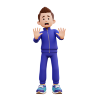 3d masculino personagem estresse e recusou pose png