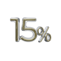 15 percent 3D render transparent background png