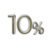 10 percent 3D render transparent background png