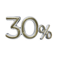 30 percent 3D render transparent background png