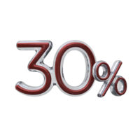 30 per cento 3d rendere trasparente sfondo png