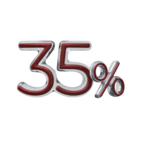 35 percent 3D render transparent background png