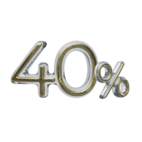 40 percent 3D render transparent background png