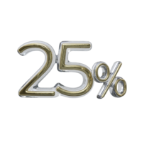 25 percent 3D render transparent background png