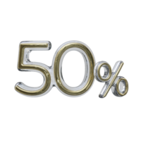 50 percent 3D render transparent background png