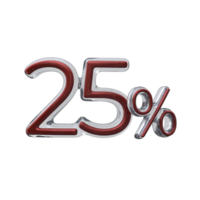 25 percent 3D render transparent background png