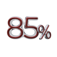 85 per cento 3d rendere trasparente sfondo png