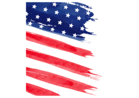 USA flag with watercolor  brush paint textured png